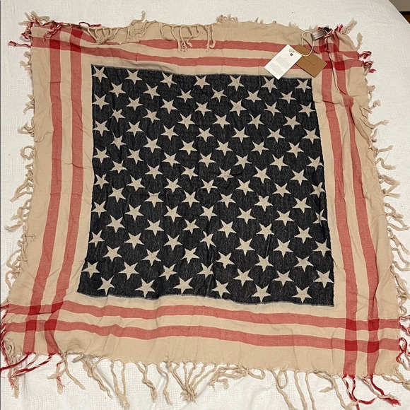 Look By M Accessories - NWT Star Patterned Red White and Blue Scarf